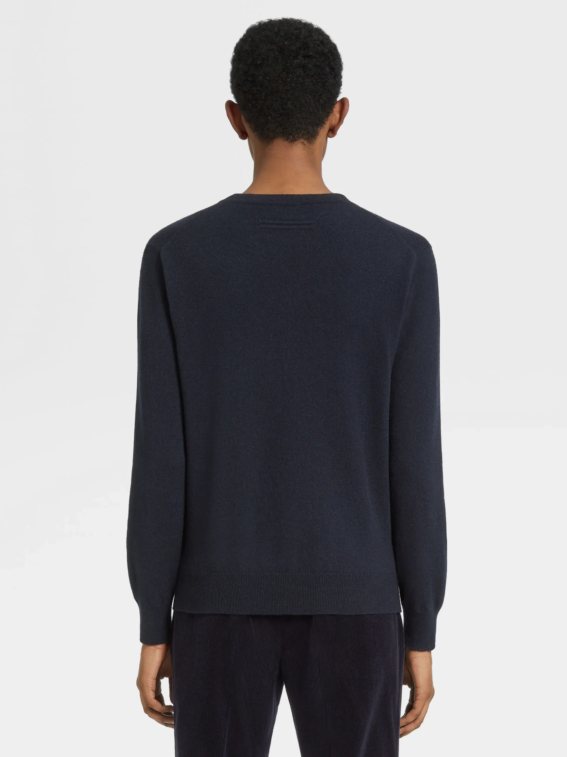 Sweaters>ZEGNA Navy Blue Mélange Oasi Cashmere Crewneck NavyBlueMélange