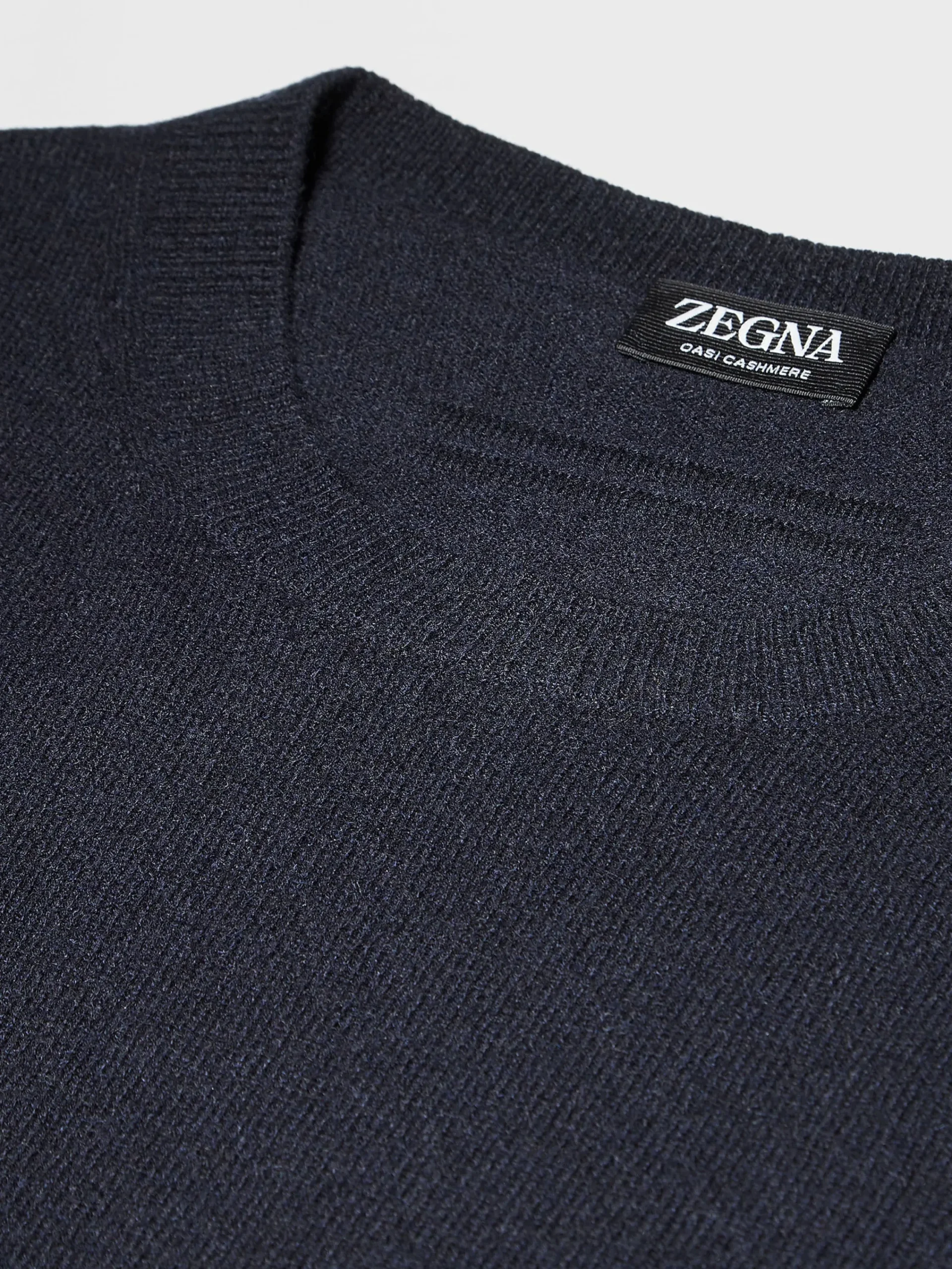 Sweaters>ZEGNA Navy Blue Mélange Oasi Cashmere Crewneck NavyBlueMélange