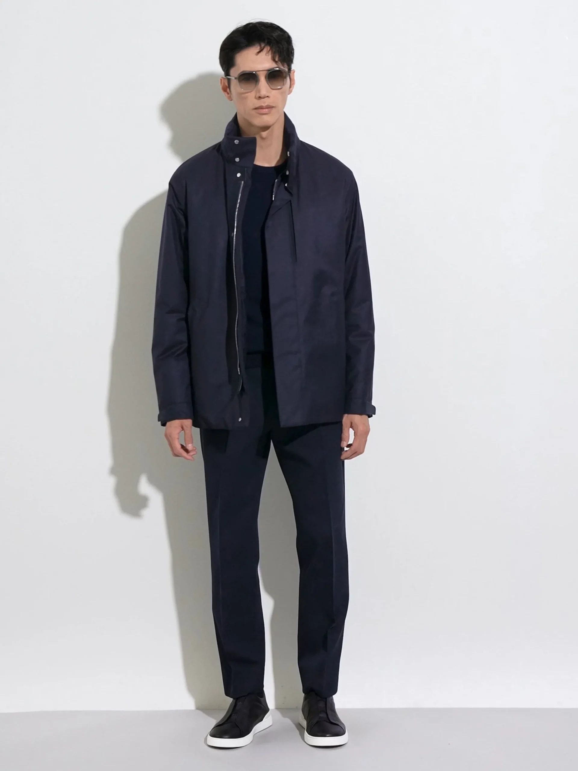Sweaters>ZEGNA Navy Blue Mélange Oasi Cashmere Crewneck NavyBlueMélange