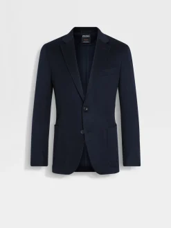 Blazers>ZEGNA Navy Blue Oasi Cashmere Jacket NavyBlue