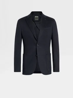 Blazers>ZEGNA Navy Blue Oasi Cashmere Shirt Jacket NavyBlue