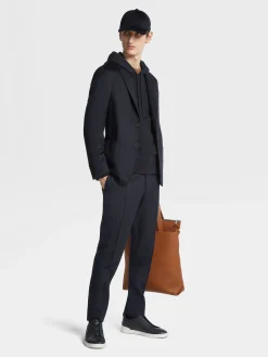 Blazers>ZEGNA Navy Blue Oasi Cashmere Shirt Jacket NavyBlue