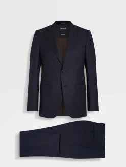 Suits>ZEGNA Navy Blue Oasi Cashmere Suit NavyBlue