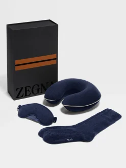Small Gifts|Travel In Style>ZEGNA Navy Blue Oasi Cashmere Travel Set NavyBlue