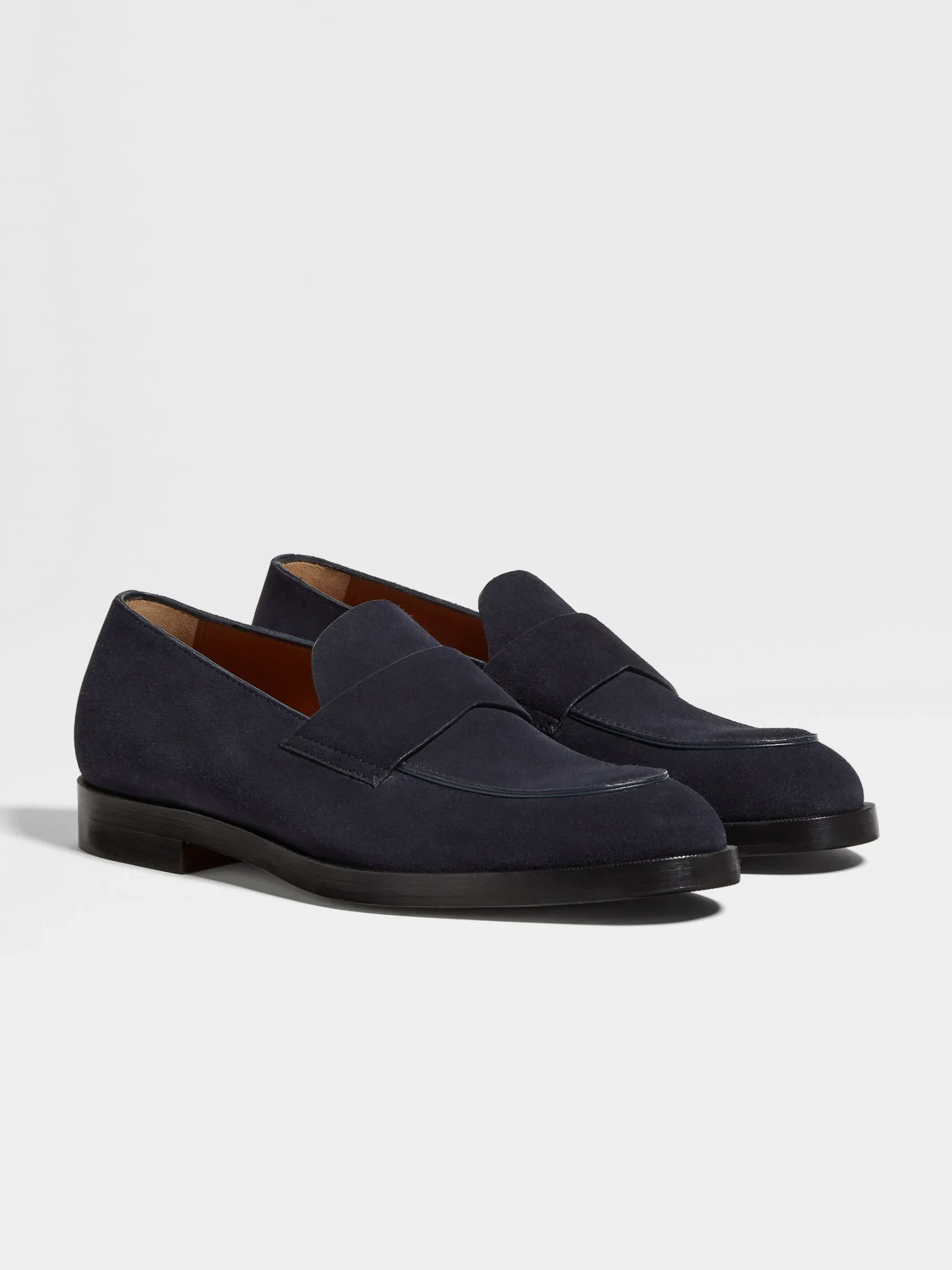 Loafers>ZEGNA Navy Blue Suede Torino Loafers NavyBlue