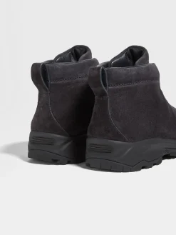 Travel In Style|Boots>ZEGNA Navy Blue Suede Triple Stitch™ Vetta Sneakers NavyBlue
