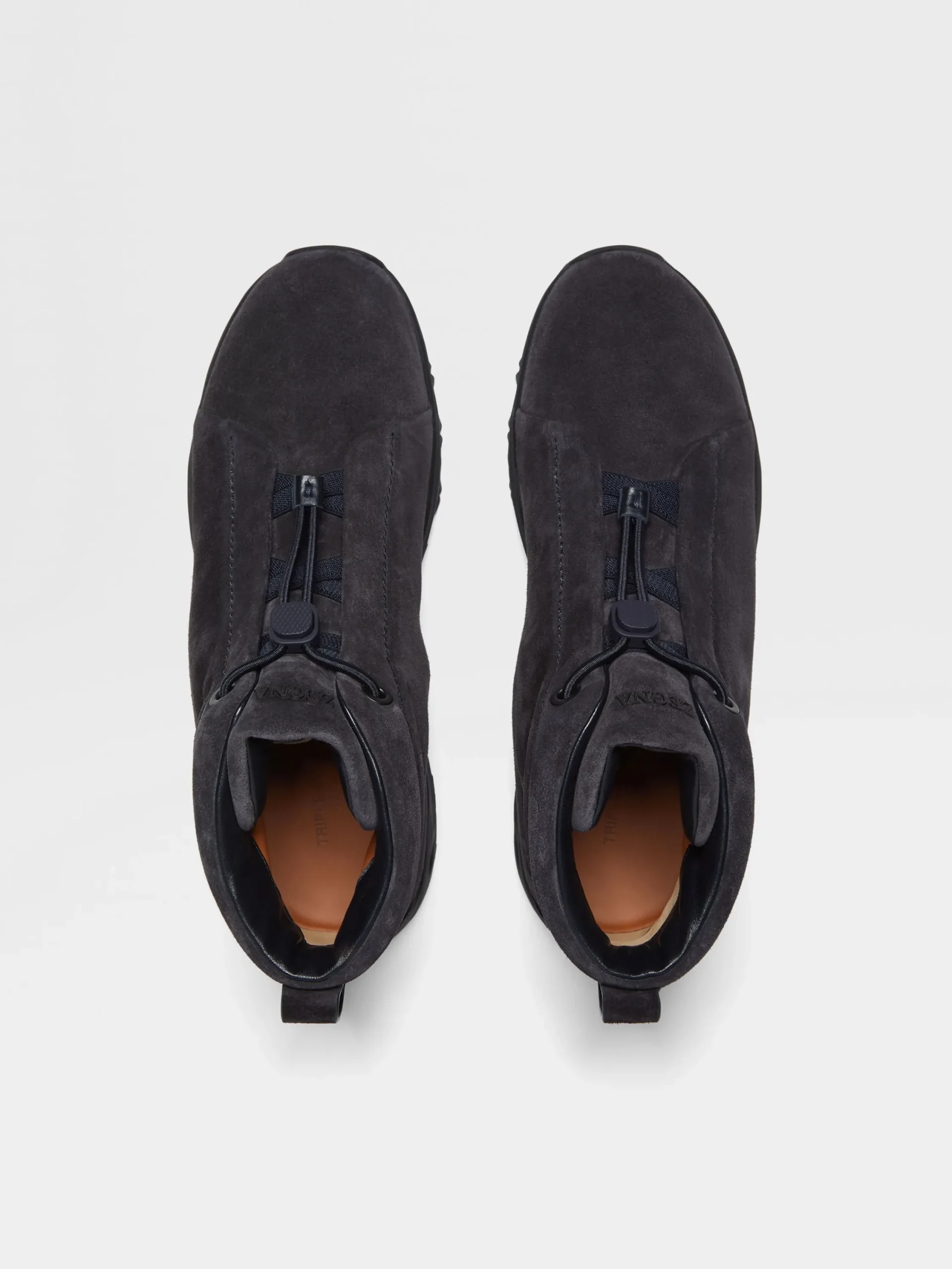 Travel In Style|Boots>ZEGNA Navy Blue Suede Triple Stitch™ Vetta Sneakers NavyBlue