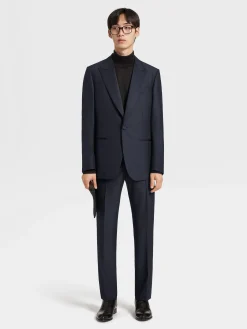 Suits>ZEGNA Navy Blue Trofeo™ 600 Tailoring Evening Suit NavyBlue