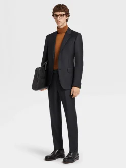 Suits>ZEGNA Navy Blue Trofeo™ Wool Suit NavyBlue