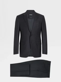 Suits>ZEGNA Navy Blue Trofeo™ Wool Suit NavyBlue