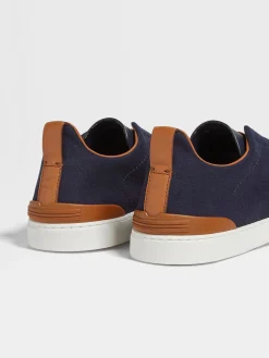 Sneakers>ZEGNA Navy Blue #UseTheExisting™ Triple Stitch™ Sneakers NavyBlue