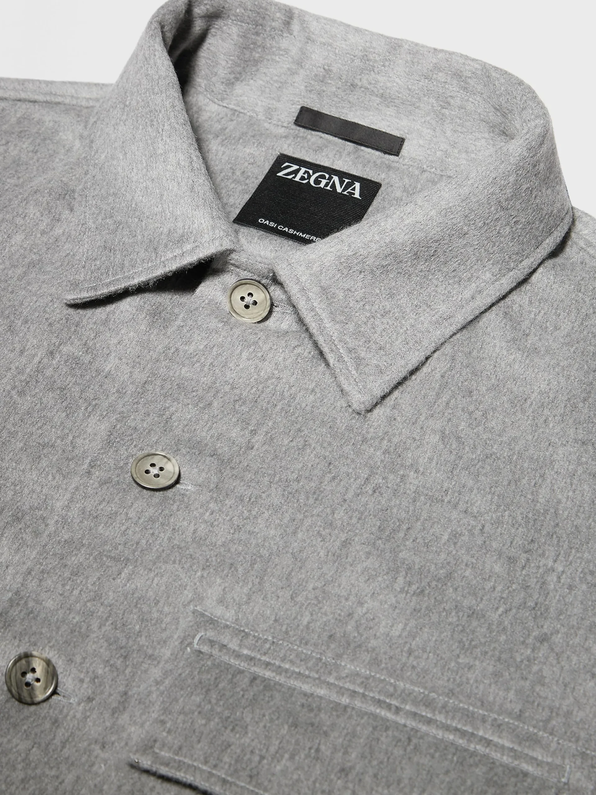 Overshirts And Chore Jackets>ZEGNA Oasi Cashmere Alba Overshirt GreyMélange