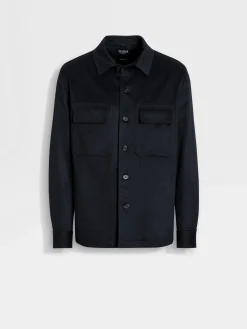 Overshirts And Chore Jackets>ZEGNA Oasi Cashmere Alba Overshirt NavyBlue
