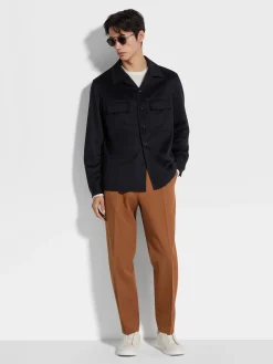 Overshirts And Chore Jackets>ZEGNA Oasi Cashmere Alba Overshirt NavyBlue