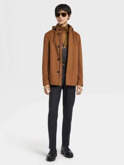 Jackets And Coats>ZEGNA Oasi Cashmere Cima Overjacket Foliage