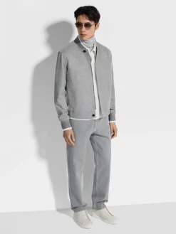 Jackets And Coats>ZEGNA Oasi Cashmere Elements Bomber GreyMélange