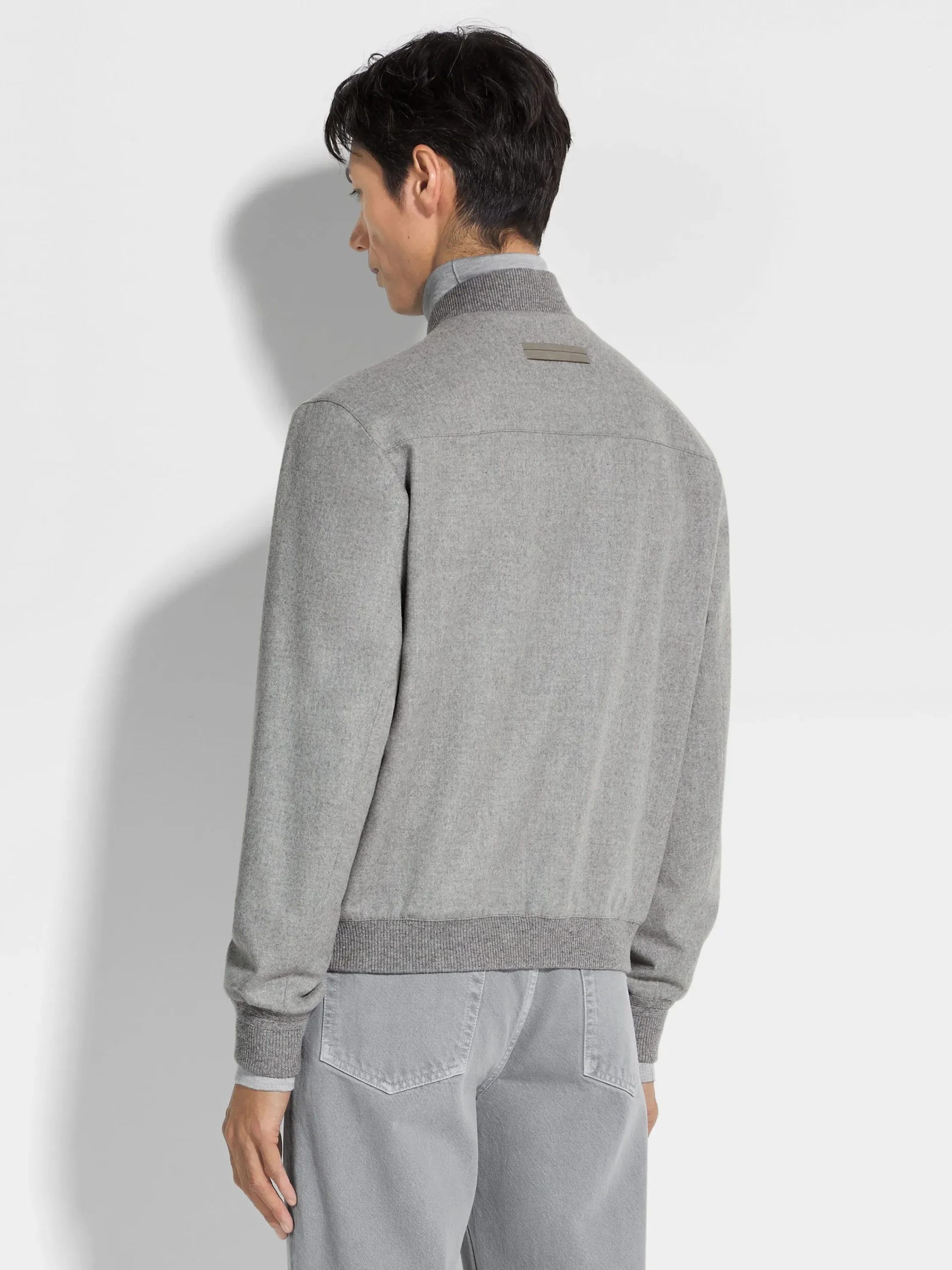 Jackets And Coats>ZEGNA Oasi Cashmere Elements Bomber GreyMélange