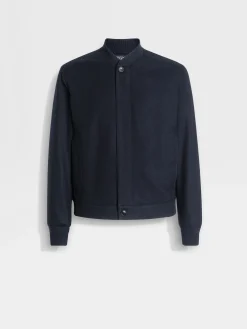 Jackets And Coats>ZEGNA Oasi Cashmere Elements Bomber NavyBlue