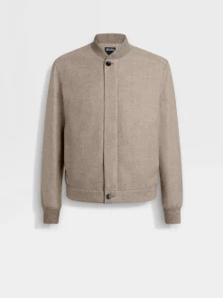 Jackets And Coats>ZEGNA Oasi Cashmere Elements Bomber LightTaupe