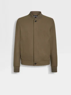 Jackets And Coats>ZEGNA Oasi Cashmere Elements Bomber Khaki