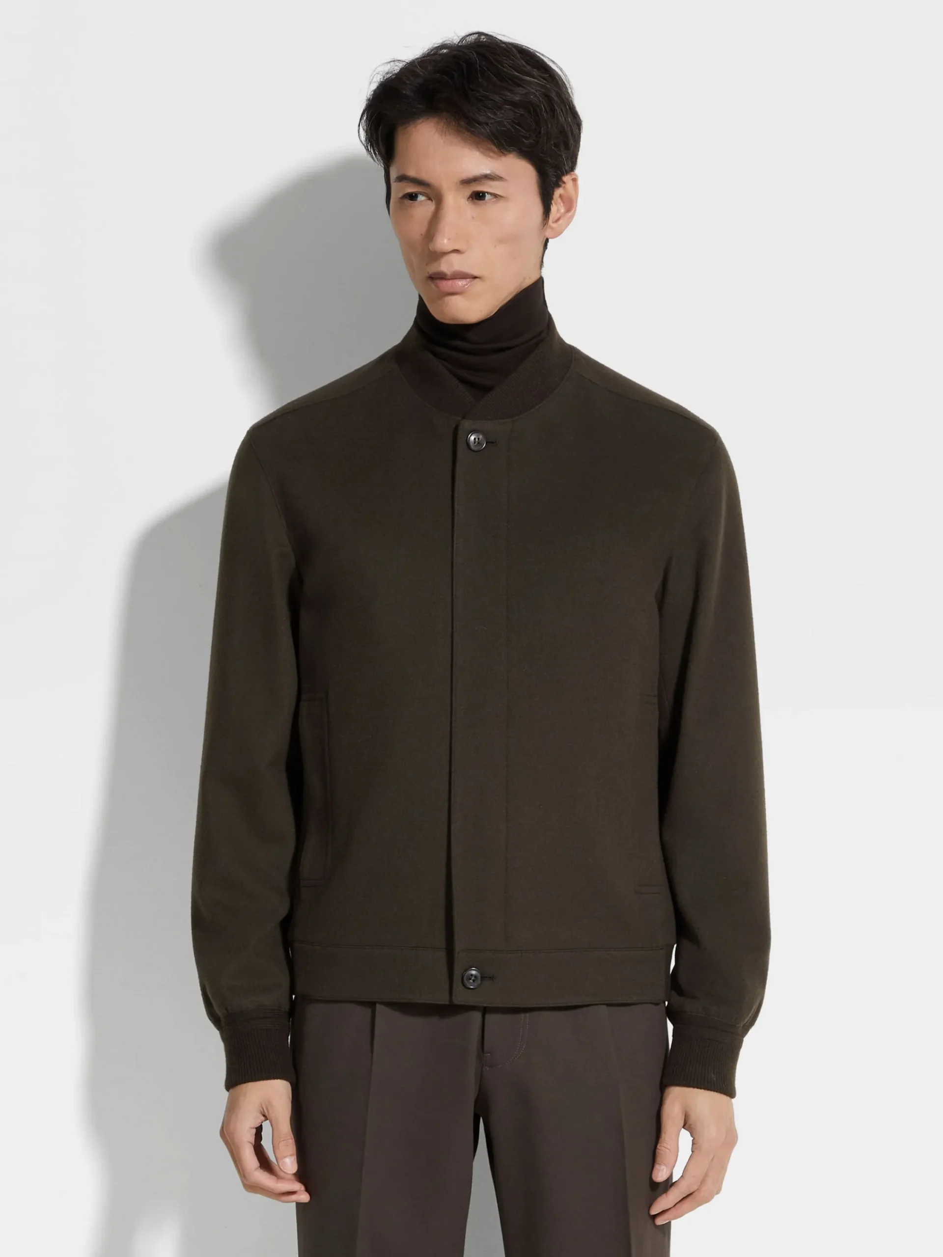 Jackets And Coats>ZEGNA Oasi Cashmere Elements Bomber DarkBrown