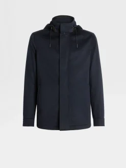 Jackets And Coats>ZEGNA Oasi Cashmere Elements Cima Overjacket NavyBlue