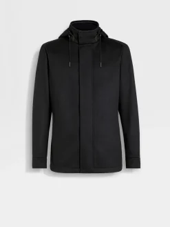 Jackets And Coats>ZEGNA Oasi Cashmere Elements Cima Overjacket Black
