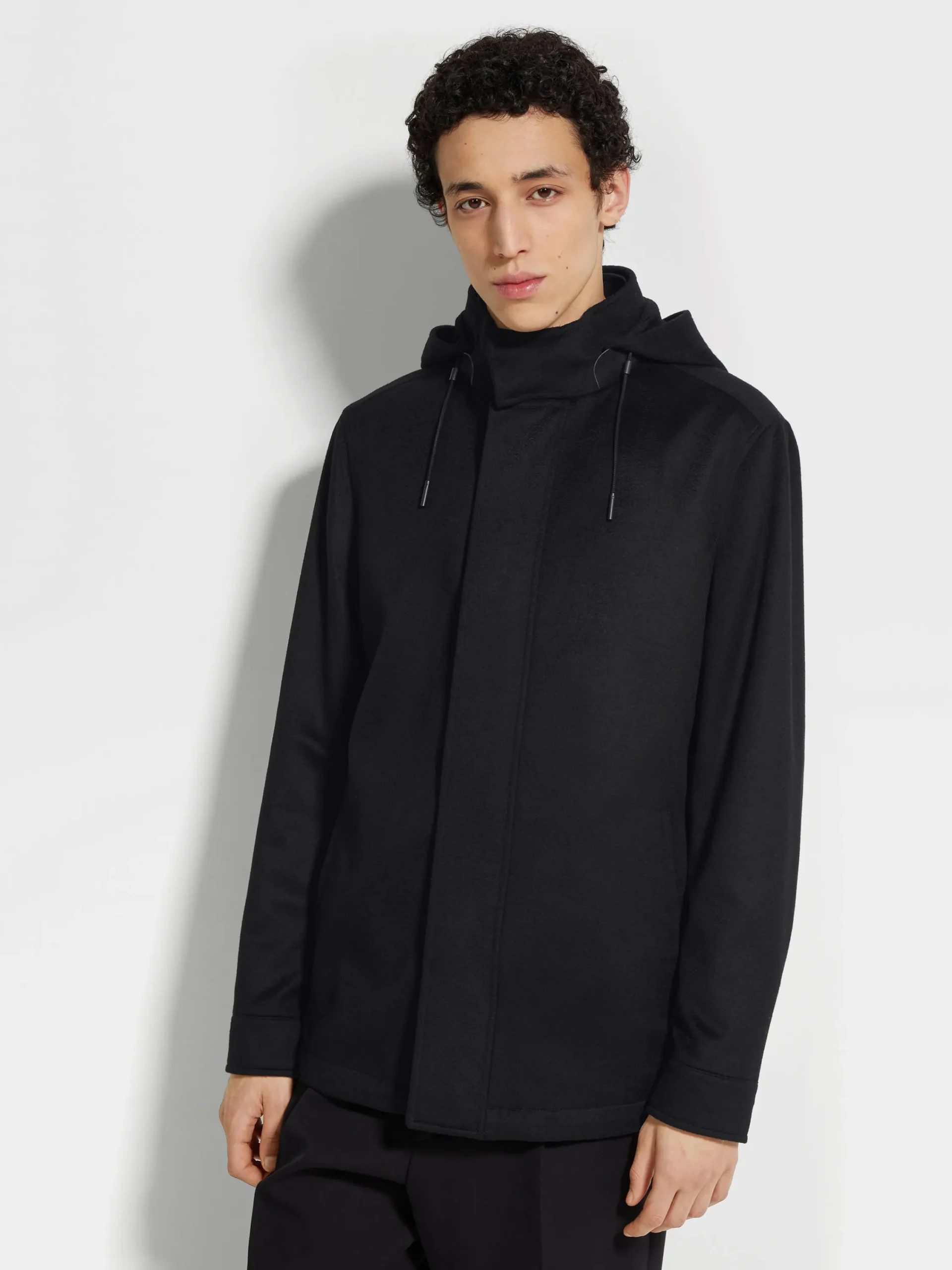 Jackets And Coats>ZEGNA Oasi Cashmere Elements Cima Overjacket Black