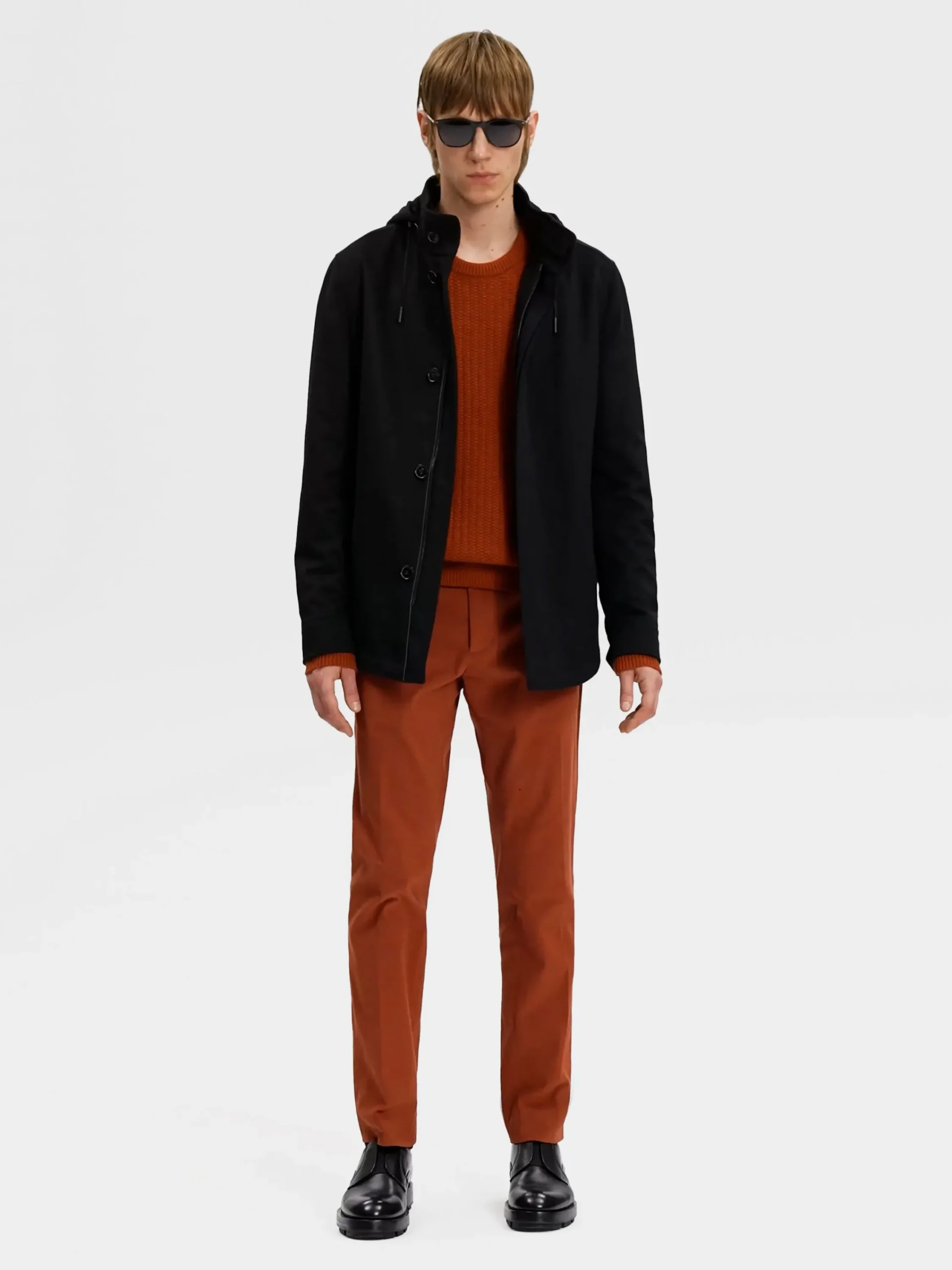 Jackets And Coats>ZEGNA Oasi Cashmere Elements Cima Overjacket Black