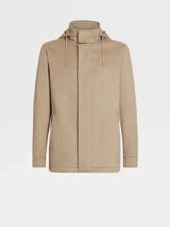 Jackets And Coats>ZEGNA Oasi Cashmere Elements Cima Overjacket LightTaupe