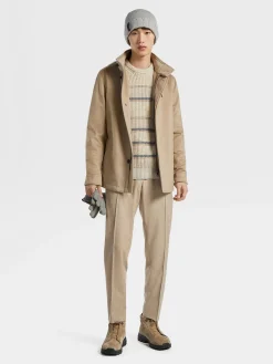 Jackets And Coats>ZEGNA Oasi Cashmere Elements Cima Overjacket LightTaupe