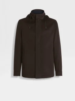 Jackets And Coats>ZEGNA Oasi Cashmere Elements Cima Overjacket DarkBrown