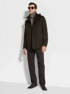 Jackets And Coats>ZEGNA Oasi Cashmere Elements Cima Overjacket DarkBrown
