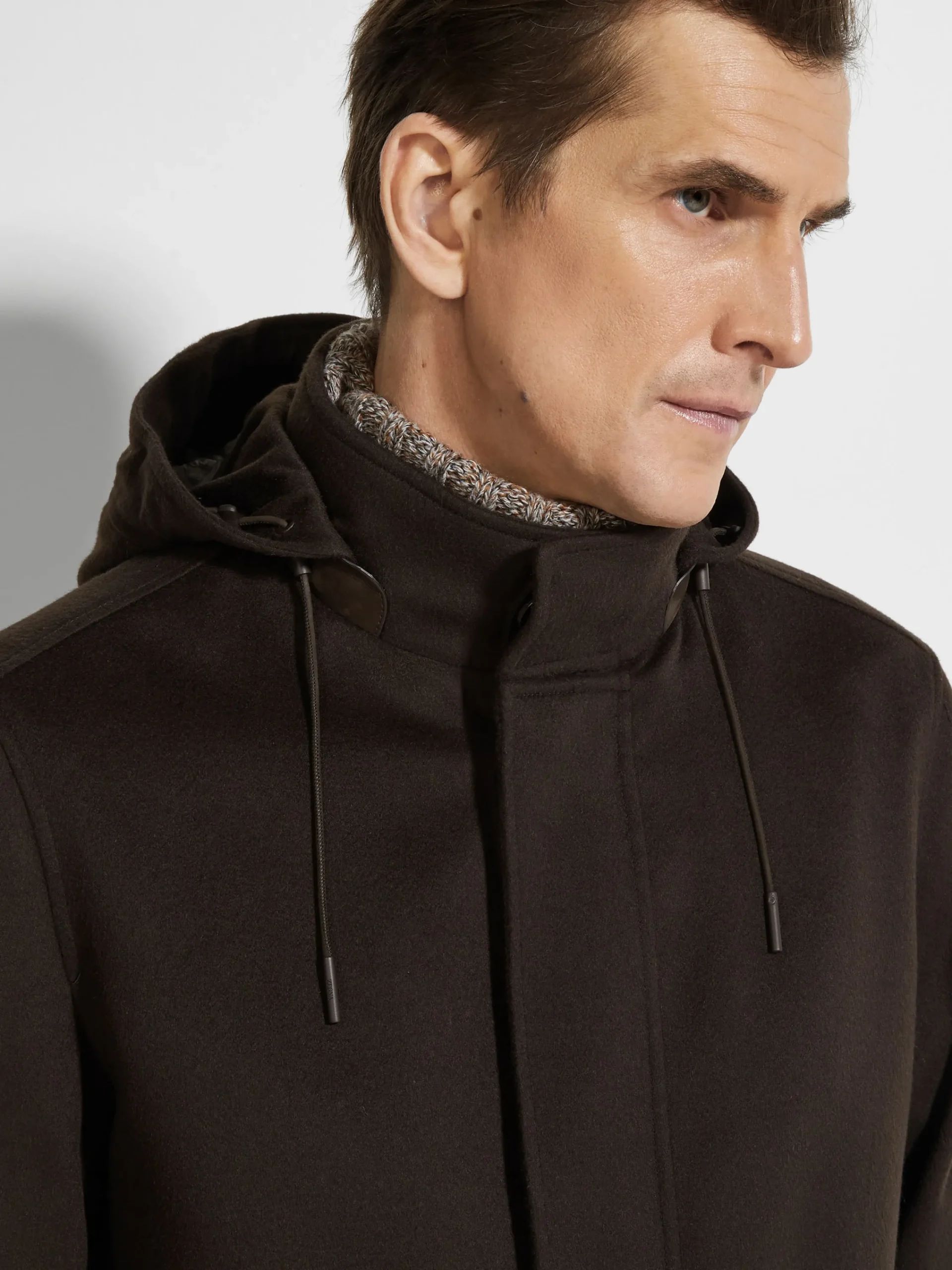 Jackets And Coats>ZEGNA Oasi Cashmere Elements Cima Overjacket DarkBrown