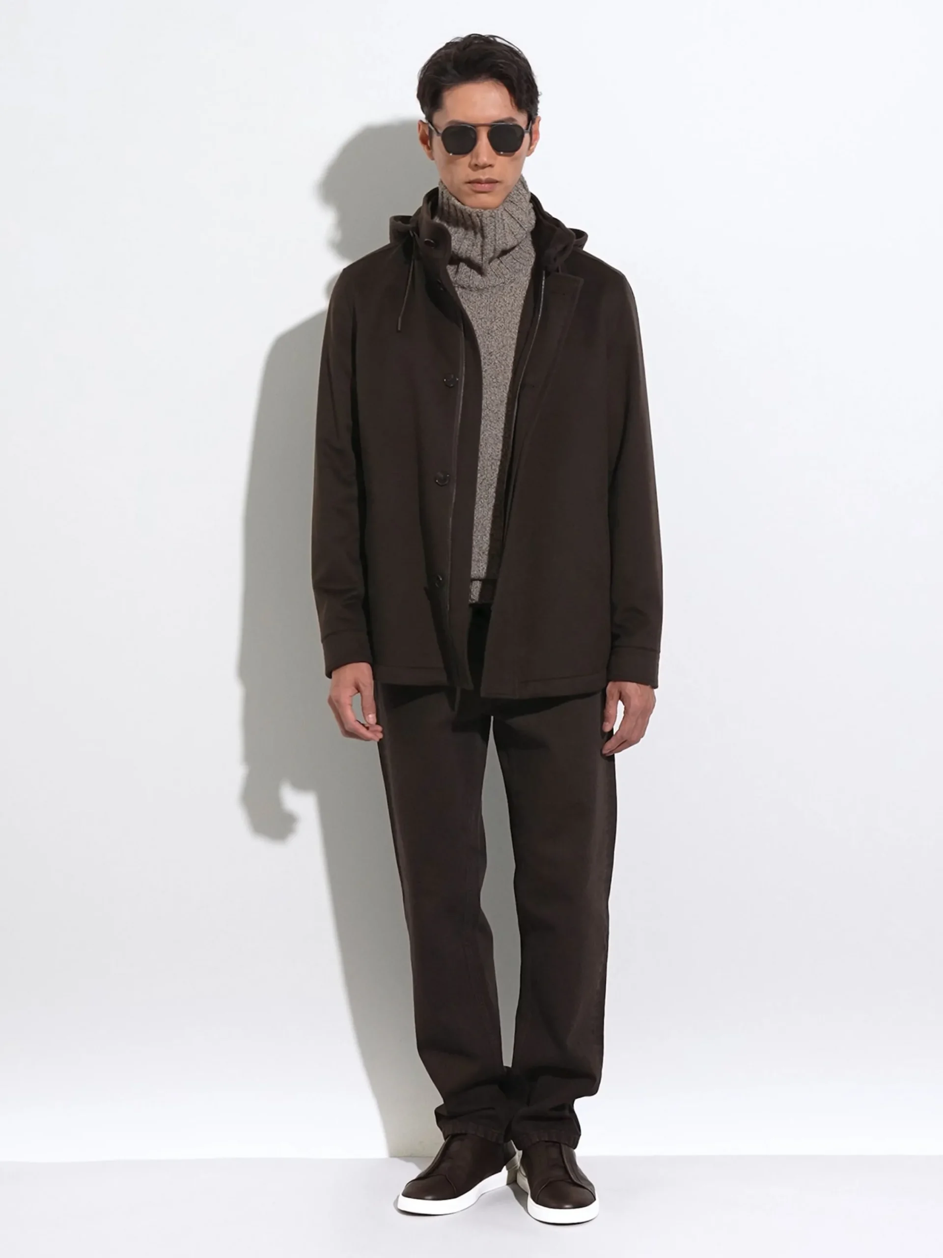 Jackets And Coats>ZEGNA Oasi Cashmere Elements Cima Overjacket DarkBrown