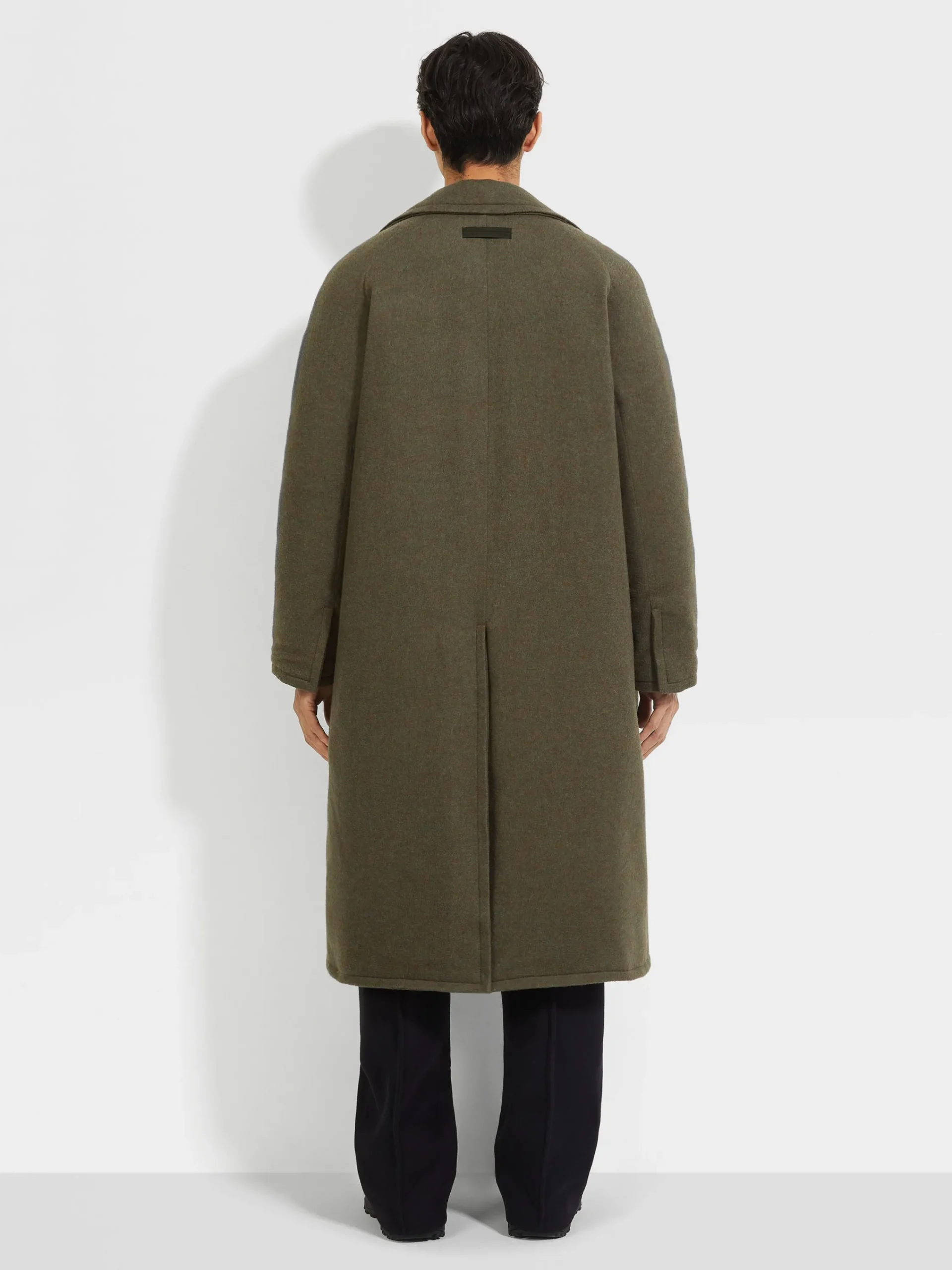 Jackets And Coats>ZEGNA Oasi Cashmere Elements Coat ArmyGreenMultimélange