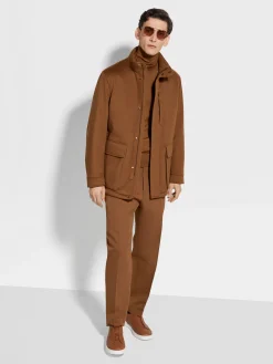 Jackets And Coats>ZEGNA Oasi Cashmere Elements Overjacket Foliage
