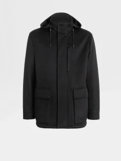 Jackets And Coats>ZEGNA Oasi Cashmere Elements Vetta Overjacket Black