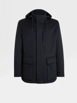 Jackets And Coats>ZEGNA Oasi Cashmere Elements Vetta Overjacket NavyBlue