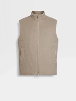 Travel In Style|Down Jackets>ZEGNA Oasi Cashmere Elements Vest LightTaupe