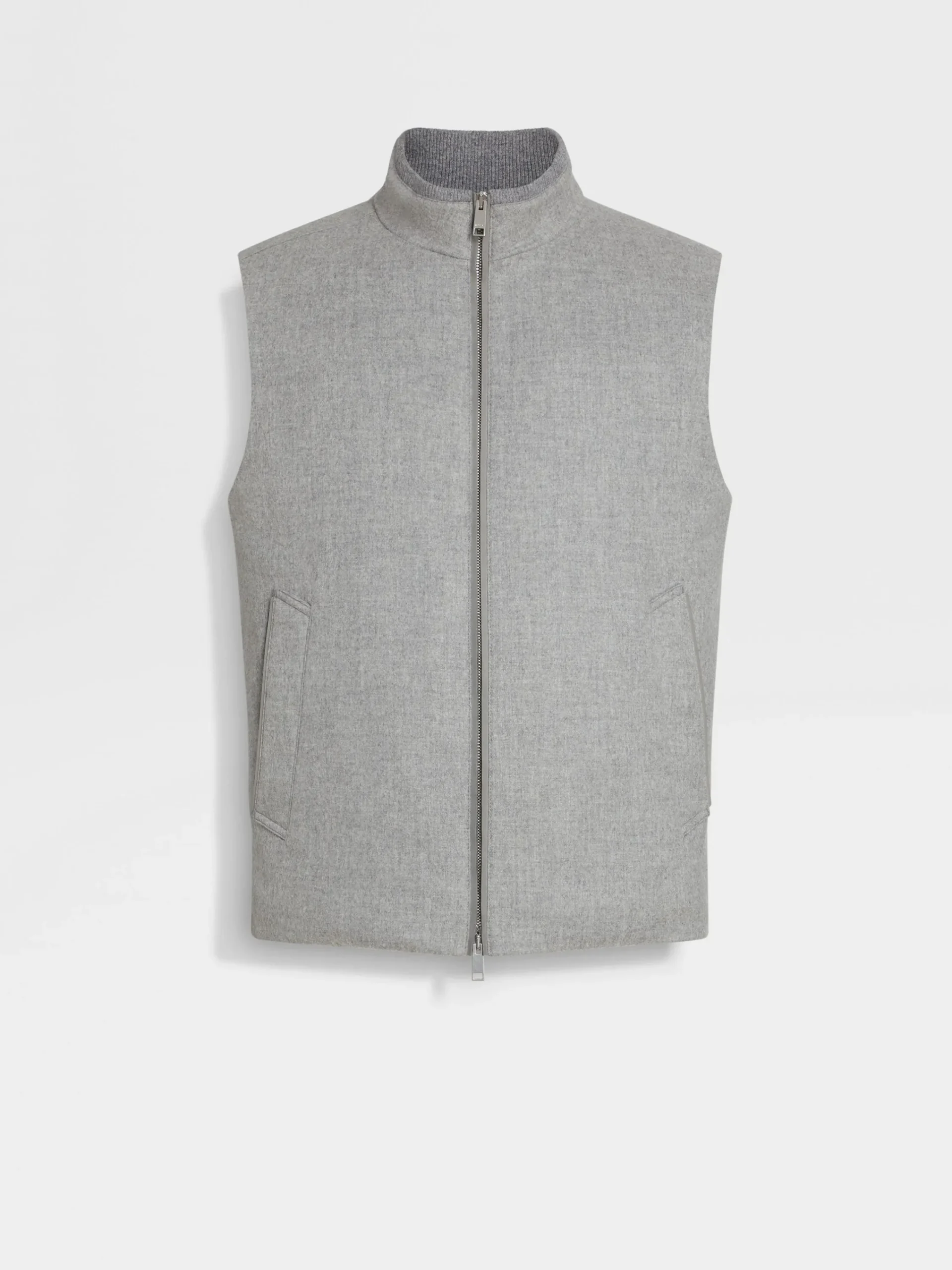 Down Jackets|Jackets And Coats>ZEGNA Oasi Cashmere Elements Vest GreyMélange