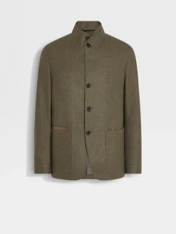 Travel In Style|Overshirts And Chore Jackets>ZEGNA Oasi Cashmere Il Conte Jacket ArmyGreenMultimélange