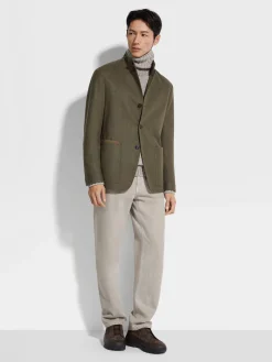 Travel In Style|Overshirts And Chore Jackets>ZEGNA Oasi Cashmere Il Conte Jacket ArmyGreenMultimélange