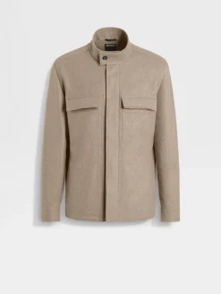 Travel In Style|Overshirts And Chore Jackets>ZEGNA Oasi Cashmere Overshirt LightTaupeMultimélange