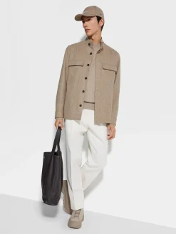 Travel In Style|Overshirts And Chore Jackets>ZEGNA Oasi Cashmere Overshirt LightTaupeMultimélange
