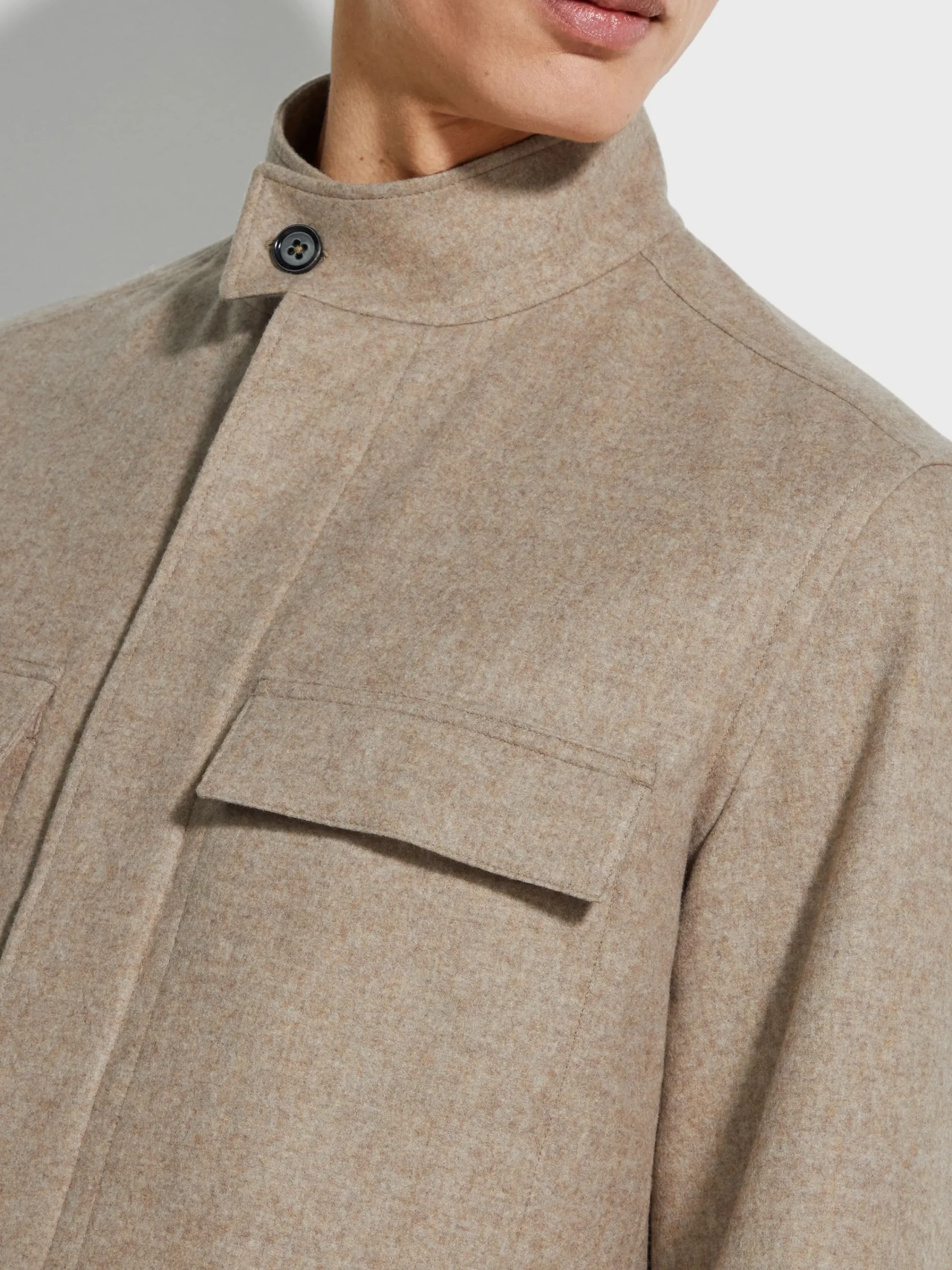 Travel In Style|Overshirts And Chore Jackets>ZEGNA Oasi Cashmere Overshirt LightTaupeMultimélange