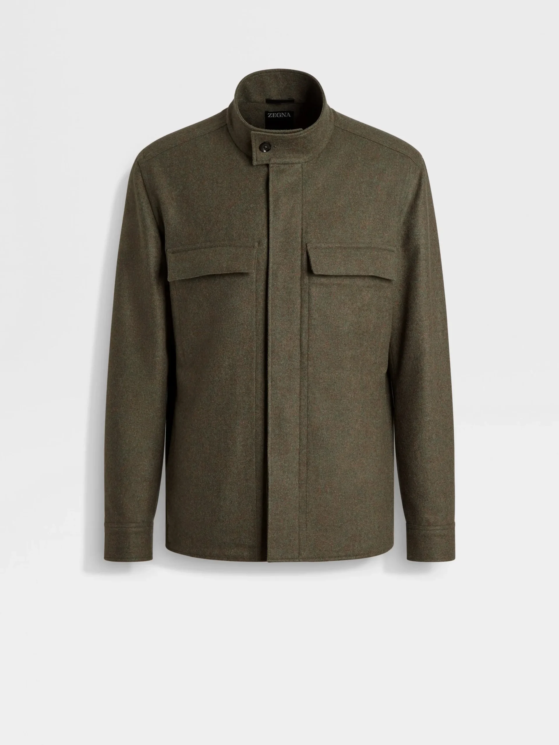 Travel In Style|Overshirts And Chore Jackets>ZEGNA Oasi Cashmere Overshirt ArmyGreenMultimélange