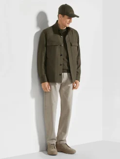 Travel In Style|Overshirts And Chore Jackets>ZEGNA Oasi Cashmere Overshirt ArmyGreenMultimélange