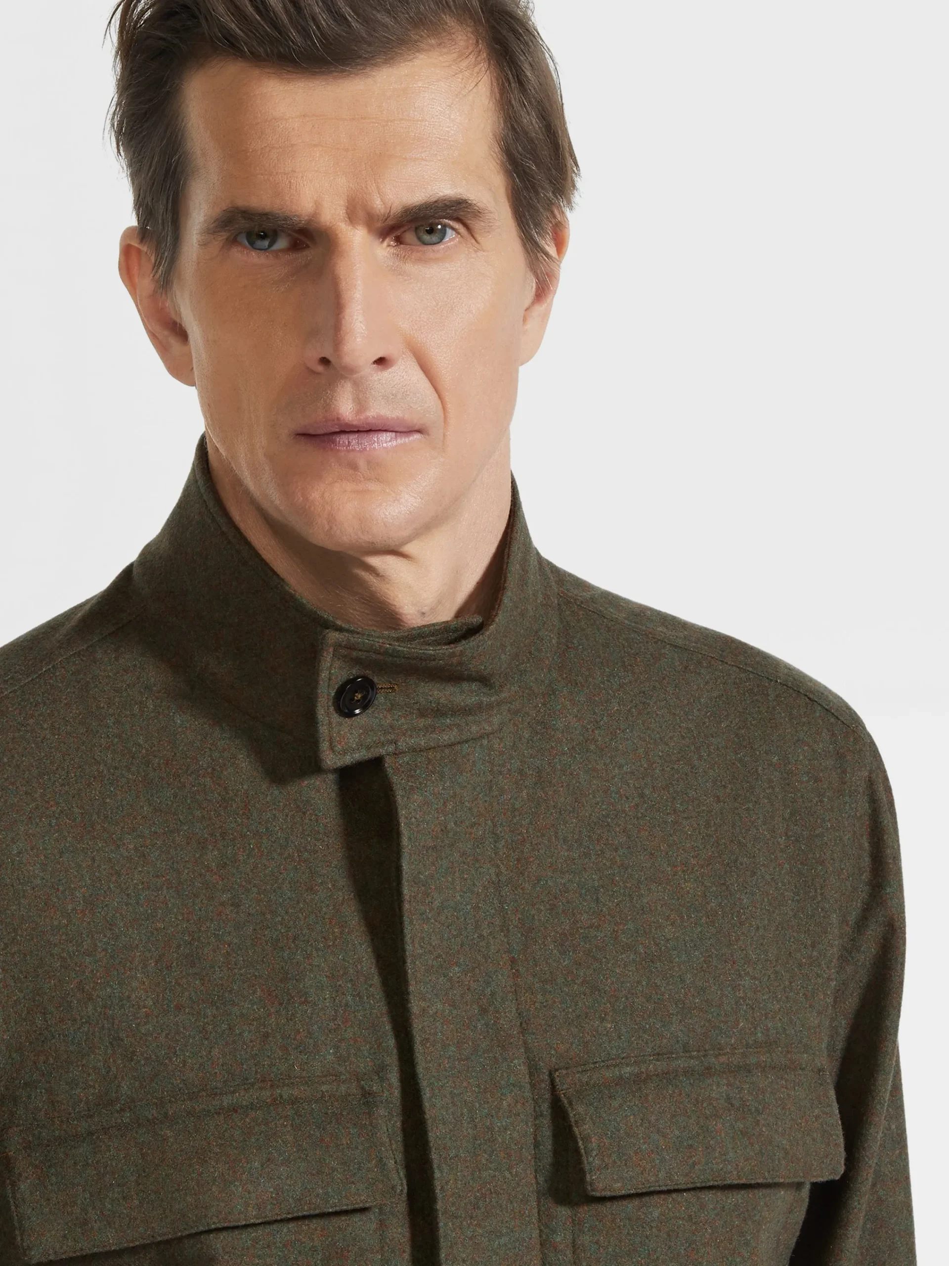 Travel In Style|Overshirts And Chore Jackets>ZEGNA Oasi Cashmere Overshirt ArmyGreenMultimélange