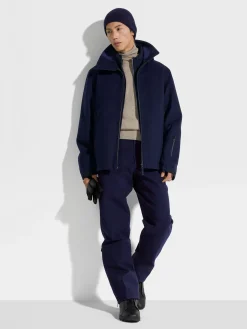 Travel In Style|Jackets And Coats>ZEGNA Oasi Cashmere Ski Jacket InkBlue